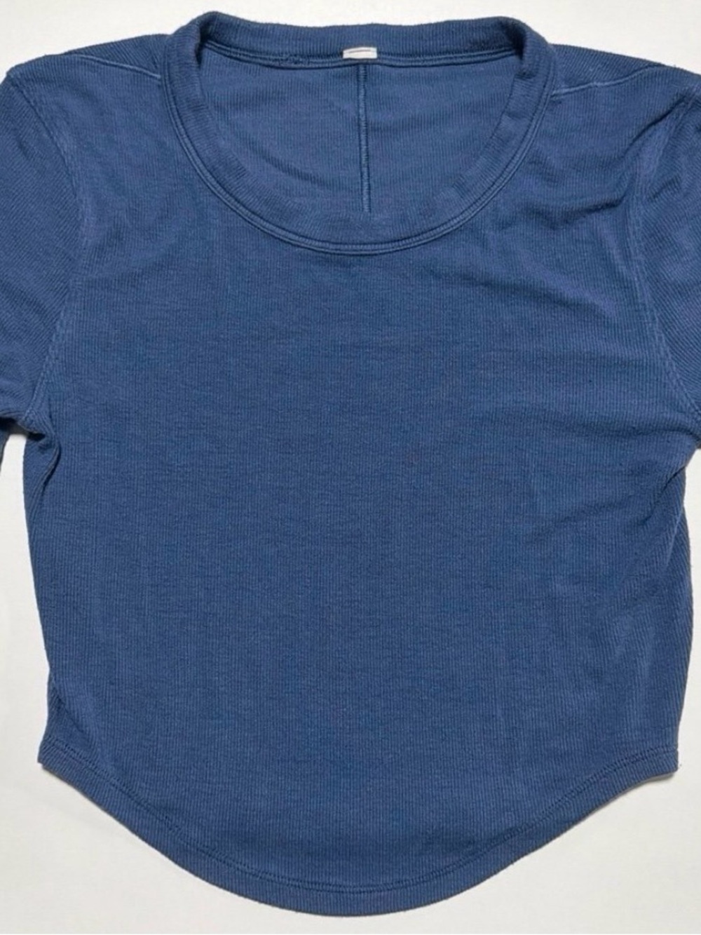 Lululemon Blue Ribbed Scoop Neck Top